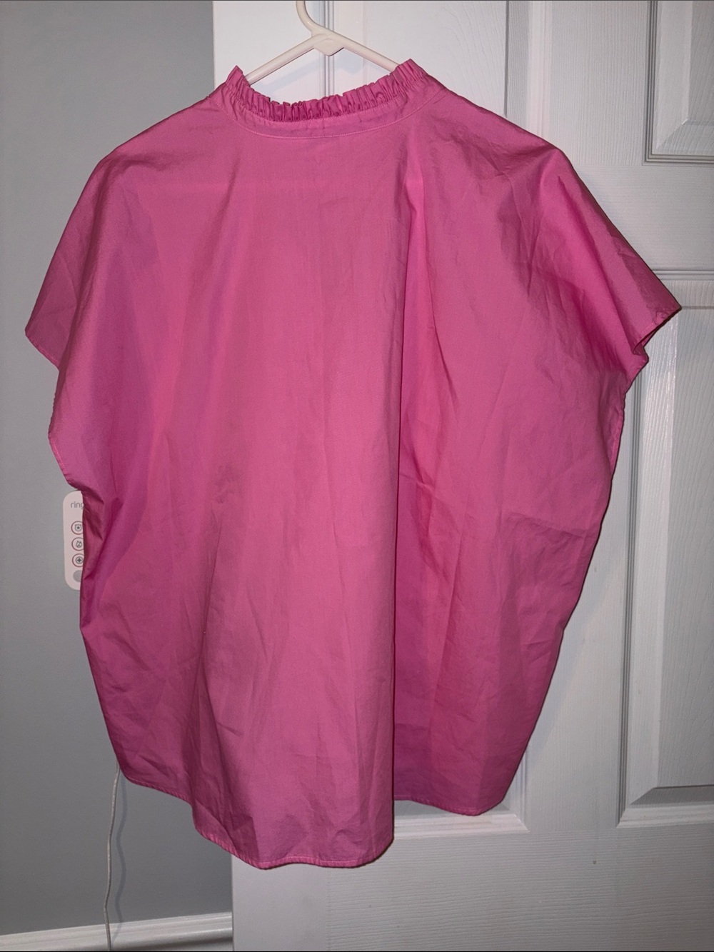 crown & ivy Bright Pink Ruffle-Trim Split-Neck Blouse - Picture 5 of 6